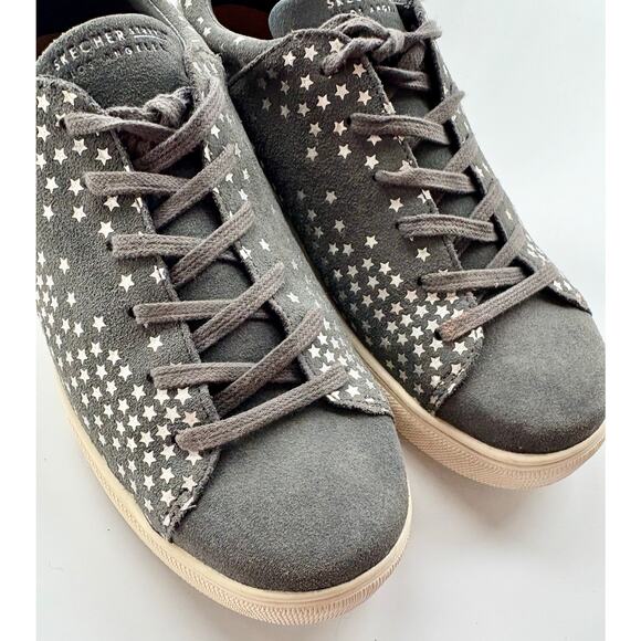 Skechers Shoes - Skechers Street Sneakers Gray Suede Nebulae Silver Stars Celestial Womens 8